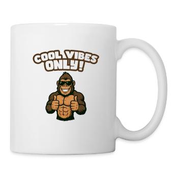 Gorilla mit Cool Vibes - Tasse - Weiß - Rechts