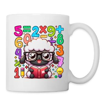 Number Day Math Sheep Reading Glasses - Mug - white - Right