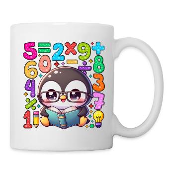 Number Day Penguin Reading Numbers - Mug - white - Right