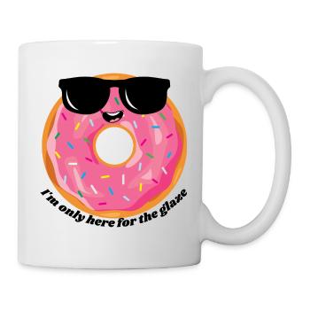 Pink Donut mit Sonnenbrille - Tasse - Weiß - Rechts