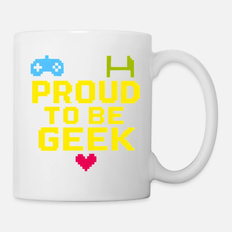 Stolzer Retro-Pixel-Geek - Tasse - Weiß