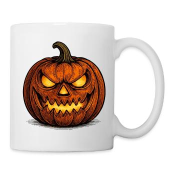 Spooky Pumpkin Halloween Motif Shirt - Mug - white - Right