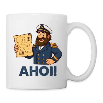 Captain with map Ahoy - Mug - white - Right