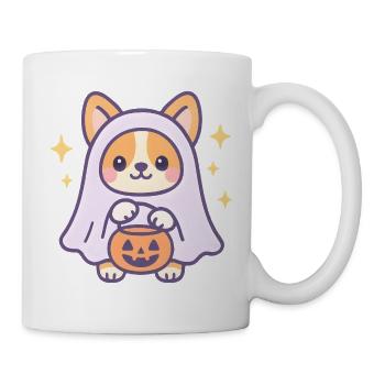 Pumpkin Ghost Corgi - Mug - white - Right