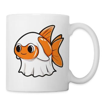 Poisson rouge Halloween fantôme - Mug blanc - blanc - Droite