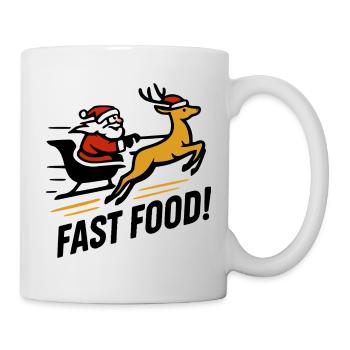 Santa Claus Reindeer – Funny Fast Food Design - Mug - white - Right
