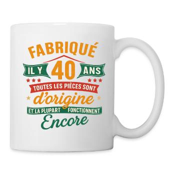 40 Years of Original, Humor Anniversary Gift - Mug - white - Right