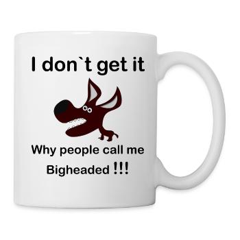 Maroon Cartoon Dog with Fangs - Mug blanc - blanc - Droite
