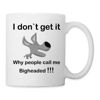 Museau de chien de dessin animé gris - Mug blanc - blanc - Droite