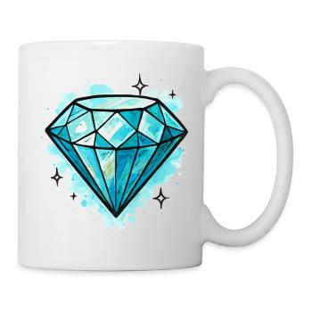 Blue Diamond Crystal Illustration - Mug - white - Right