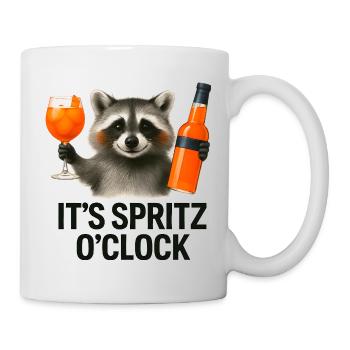 It's Spritz O'Clock Waschbär Party Geschenkidee - Tasse - Weiß - Rechts