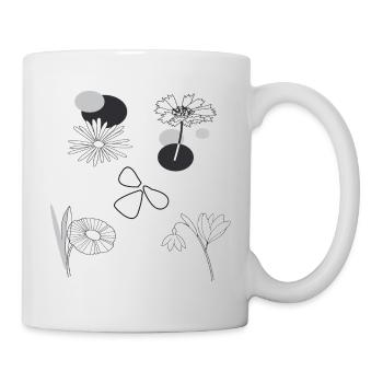 Flowers black and white - Mug - white - Right