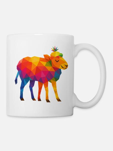 Bateau arc-en-ciel à 5 pattes - Mug blanc - blanc