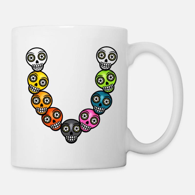 Halloween colorful children's necklace skull comic skull - Mug - white