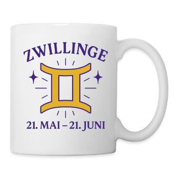 Sternzeichen Zwillinge - Tasse - Weiß - Rechts