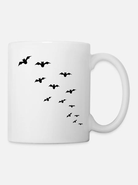 Chauves-souris volantes minimalistes pour Halloween - Mug blanc - blanc