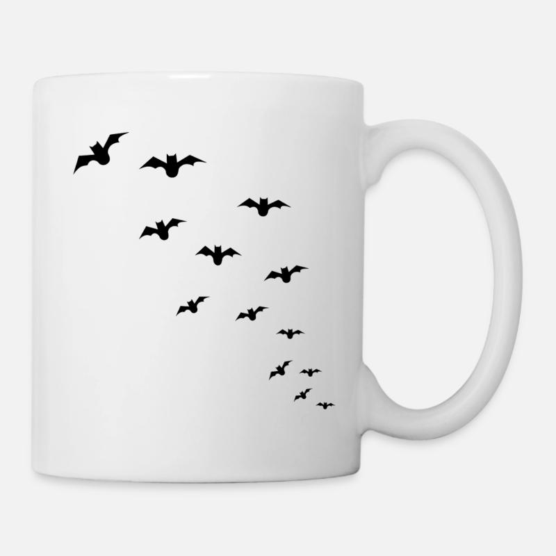 Minimalist flying bats for Halloween - Mug - white