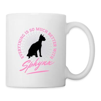 Schwarze Sphynx Katze Sprüche Humor Zitate - Tasse - Weiß - Rechts