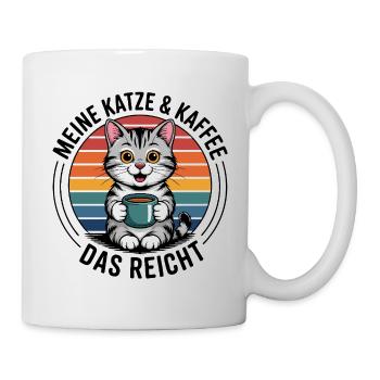Katzenkaffee im Regenbogenkreis - Tasse - Weiß - Rechts