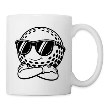 Cooler Golfball - Sport-Logo - Tasse - Weiß - Rechts