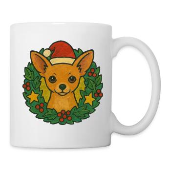 Chihuahua Christmas Wreath - Mug - white - Right