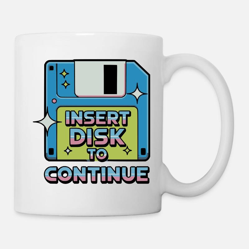 Y2K Retro – Insert Disk to Continue - Tasse - Weiß