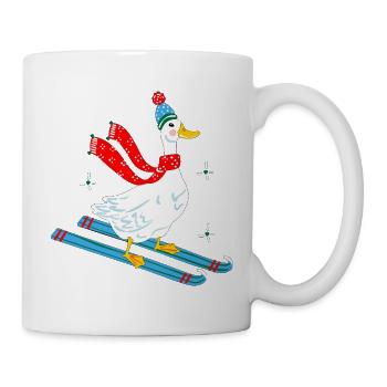Goose on skis - Mug - white - Right