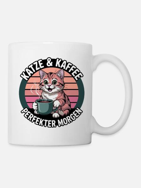 KatzKaffee Morgengruß - Tasse - Weiß