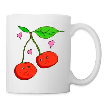 Cerises - Mug blanc - blanc - Droite