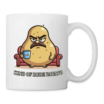 Kind of Rude Potato Grumpy Cartoon Design - Mug - white - Right