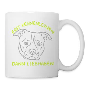 « Apprenez d’abord à vous connaître, puis aimez » Staffordshire - Mug blanc - blanc - Droite