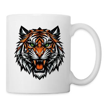 Roaring tiger's head - Mug - white - Right