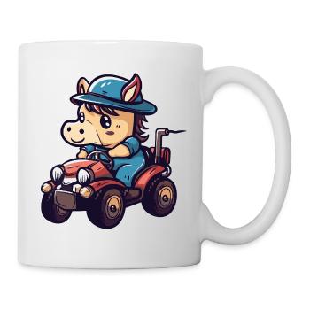 Horse Tractor Farmer - Mug - white - Right