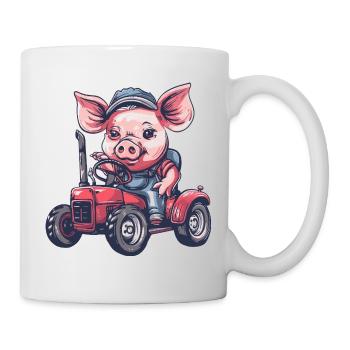Éleveur de tracteurs porcins - Mug blanc - blanc - Droite