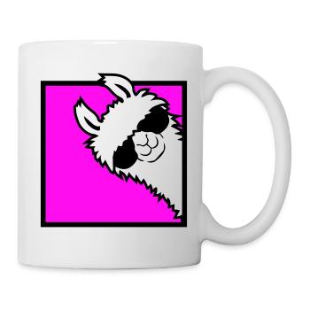 Lama Cool Peeks Around Corner Side Sunglasses Alpaca - Mug - white - Right
