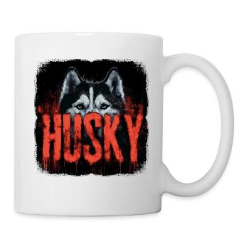 Husky Dog – Hunde Portrait Design - Mug - white - Right