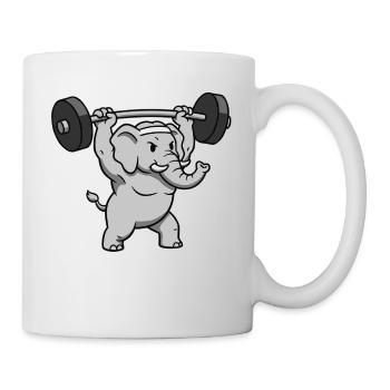 Heavy Lifter Elephant Strength Training - Mug - white - Right