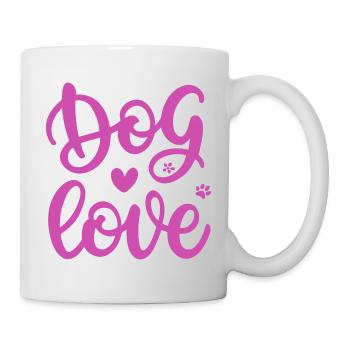Amour Chien Doodle Rose - Mug blanc - blanc - Droite