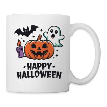 Kürbis-Geist-Fledermaus Halloween - Tasse - Weiß - Rechts