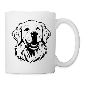 Golden Retriever Hunde T-shirt Geschenk - Tasse - Weiß - Rechts
