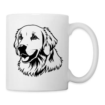 Golden Retriever Hunde T-shirt Geschenk - Tasse - Weiß - Rechts