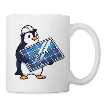 Lustiger Pinguin Installateur Elektriker Solar - Tasse - Weiß - Rechts