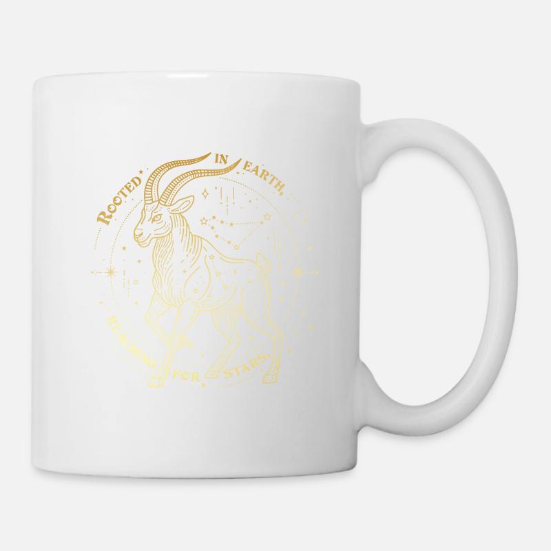 Cadeau du zodiaque Capricorne – Earth & Stars Design - Mug blanc - blanc