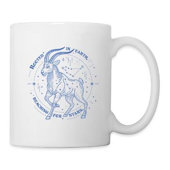 Capricorn Zodiac Gift – Earth & Stars Design - Mug - white - Right