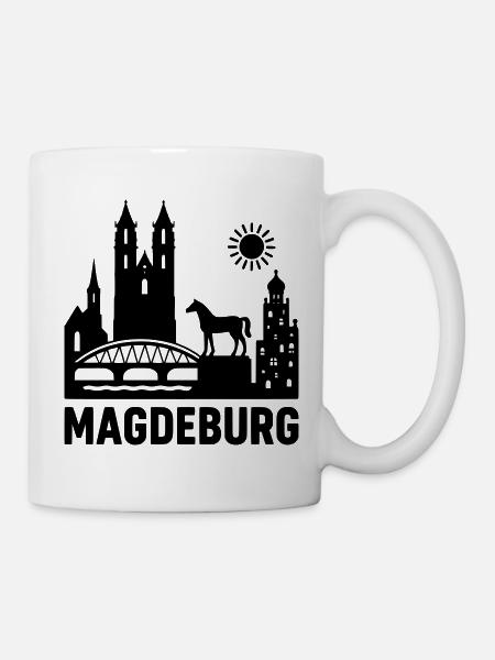 magdeburg silhouette - Tasse - Weiß
