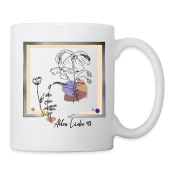 Cadre photo avec des fleurs - Mug blanc - blanc - Droite