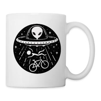 Entführung eines Weltraumfahrrads - Tasse - Weiß - Rechts