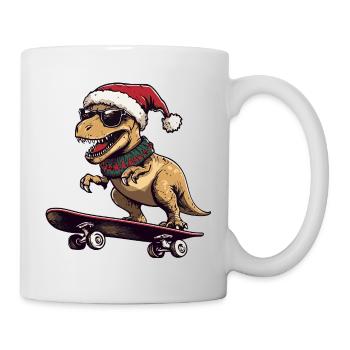 Dinosaur T-Rex Christmas Funny - Mug - white - Right