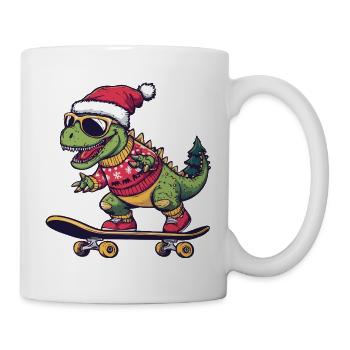 Dinosaurier stegosaurus Weihnachten Lustig - Tasse - Weiß - Rechts