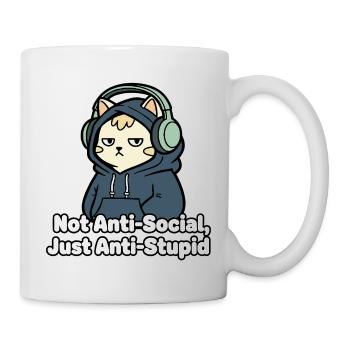 Chats Hoodie Headphone Design - Mug blanc - blanc - Droite
